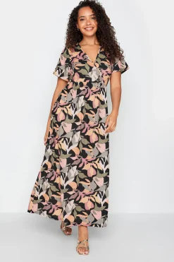 M&Co Womens Black Tropical Print Maxi Dress>Women Maxi Dresses