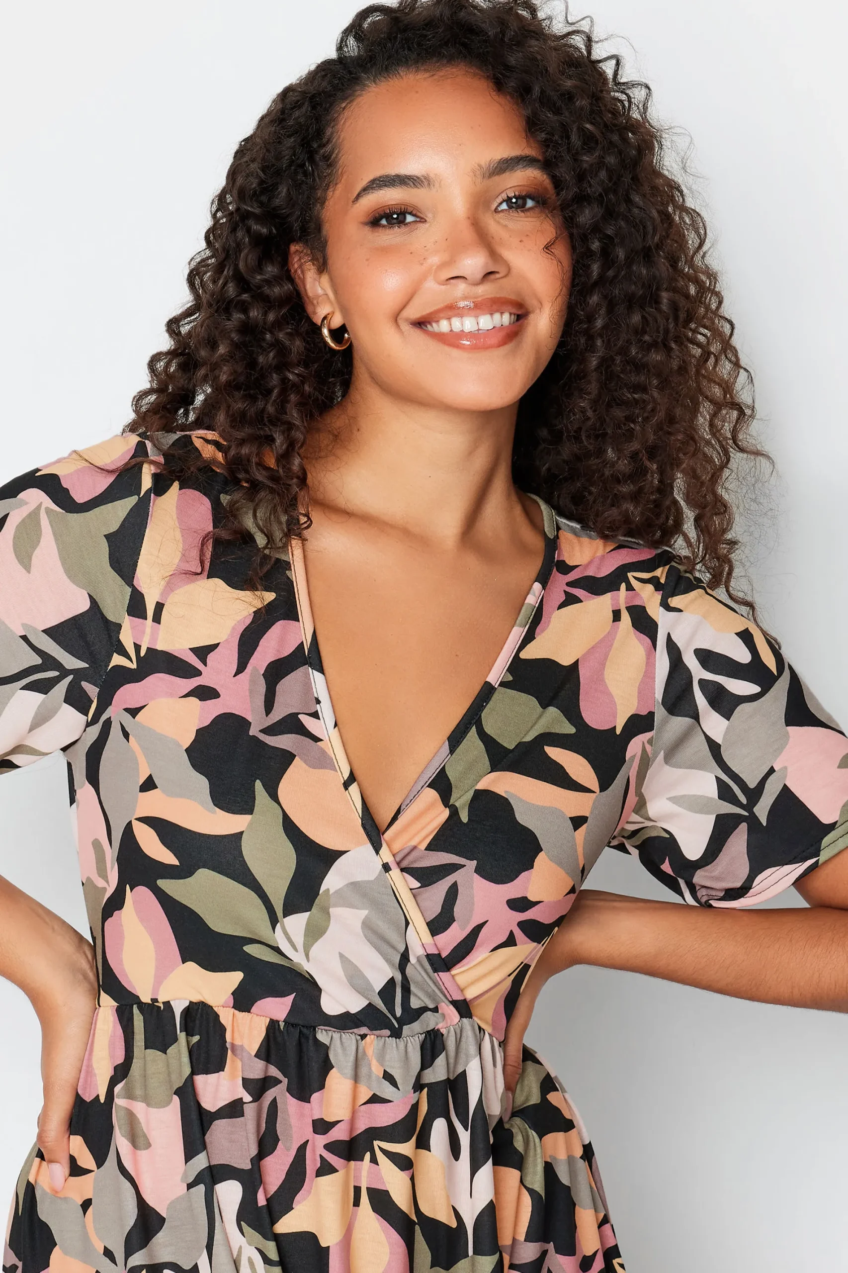 M&Co Womens Black Tropical Print Maxi Dress>Women Maxi Dresses