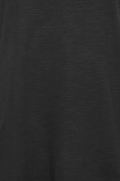 M&Co Womens Black V-Neck Long Sleeve Cotton Blend T-Shirt><noscript><img width=