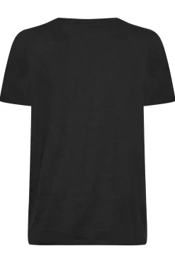 M&Co Womens Black V-Neck Cotton T-Shirt><noscript><img width=