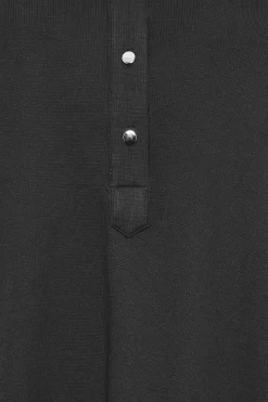 M&Co Womens Black V-Neck Half Placket Shirt><noscript><img width=