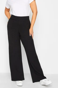 M&Co Womens Black Wide Leg Yoga Pants>Women Trousers