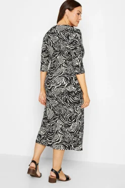 M&Co Womens Black Zebra Print Button Through Midaxi Dress><noscript><img width=