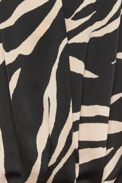 M&Co Womens Black Zebra Print Wrap Front Blouse><noscript><img width=