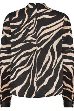 M&Co Womens Black Zebra Print Wrap Front Blouse><noscript><img width=