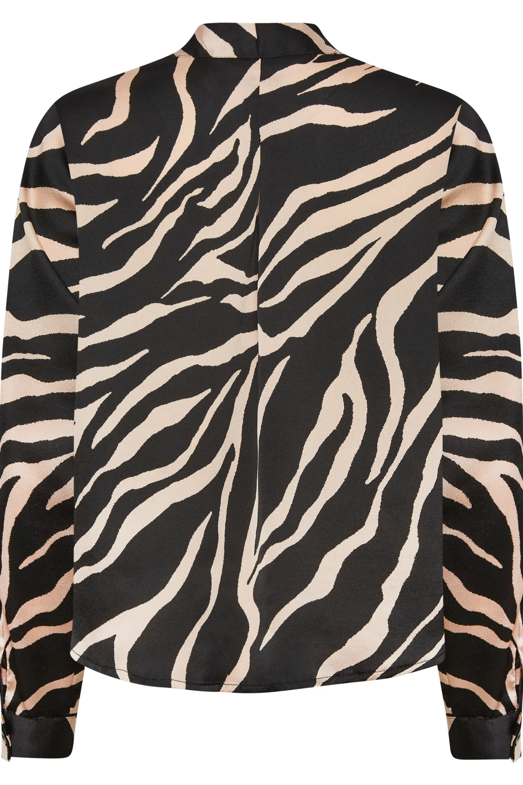 M&Co Womens Black Zebra Print Wrap Front Blouse>Women Long Sleeve Tops