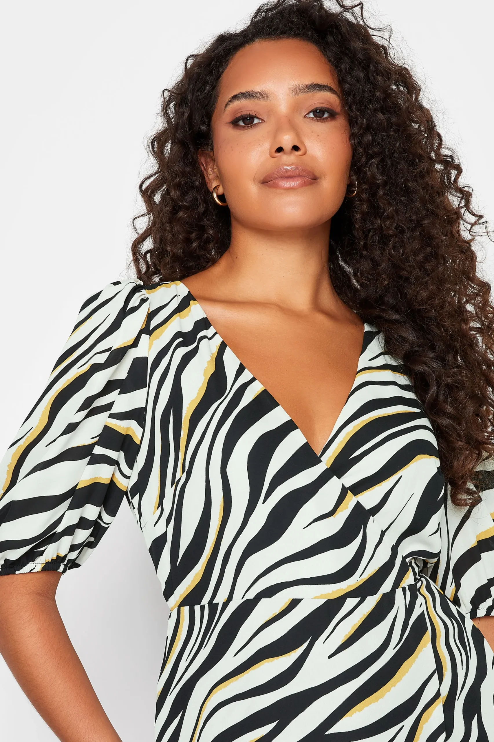 M&Co Womens Black Zebra Print Wrap Dress>Women Wedding Guest Dresses