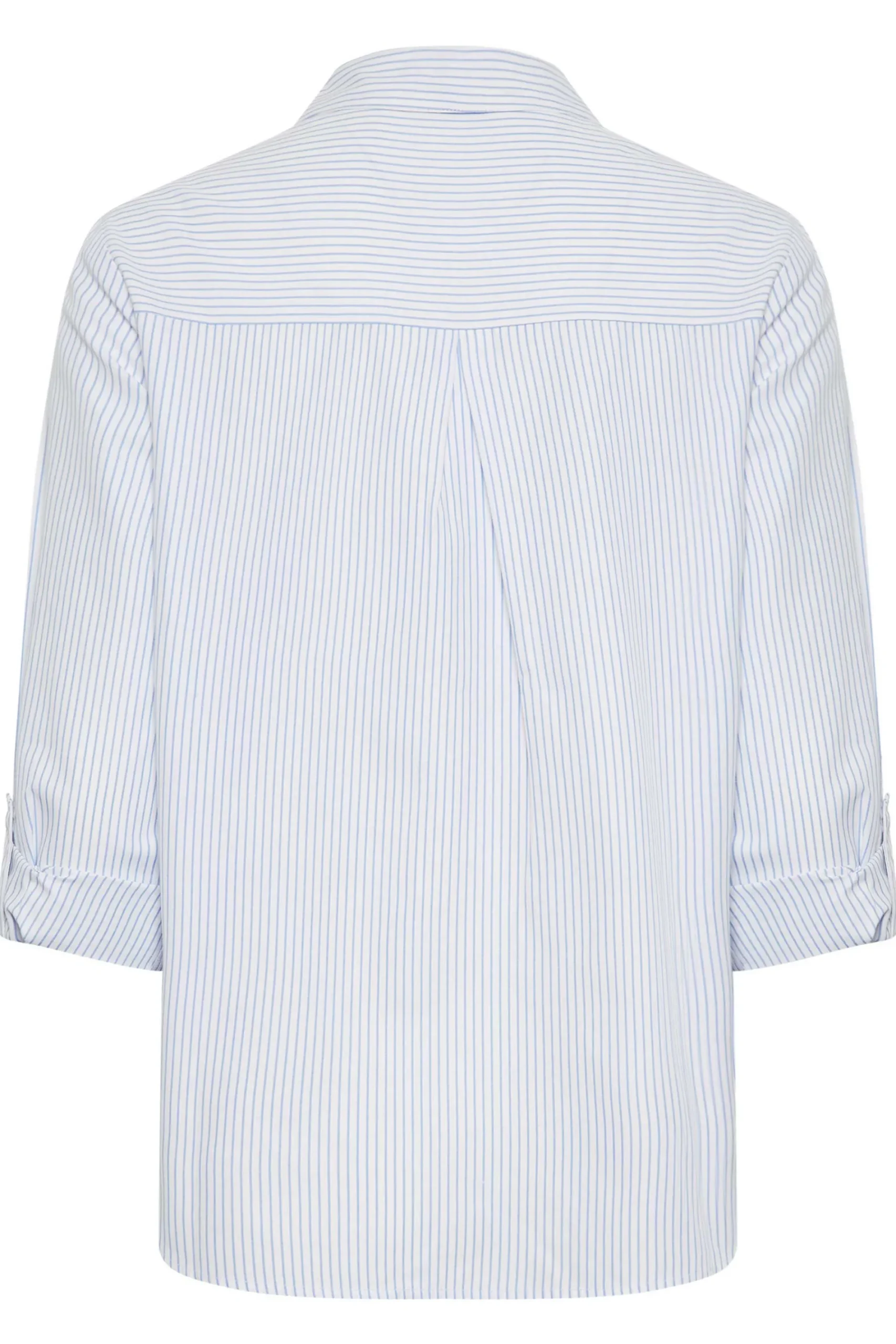 M&Co Womens Blue & White Striped Shirt>Women Shirts