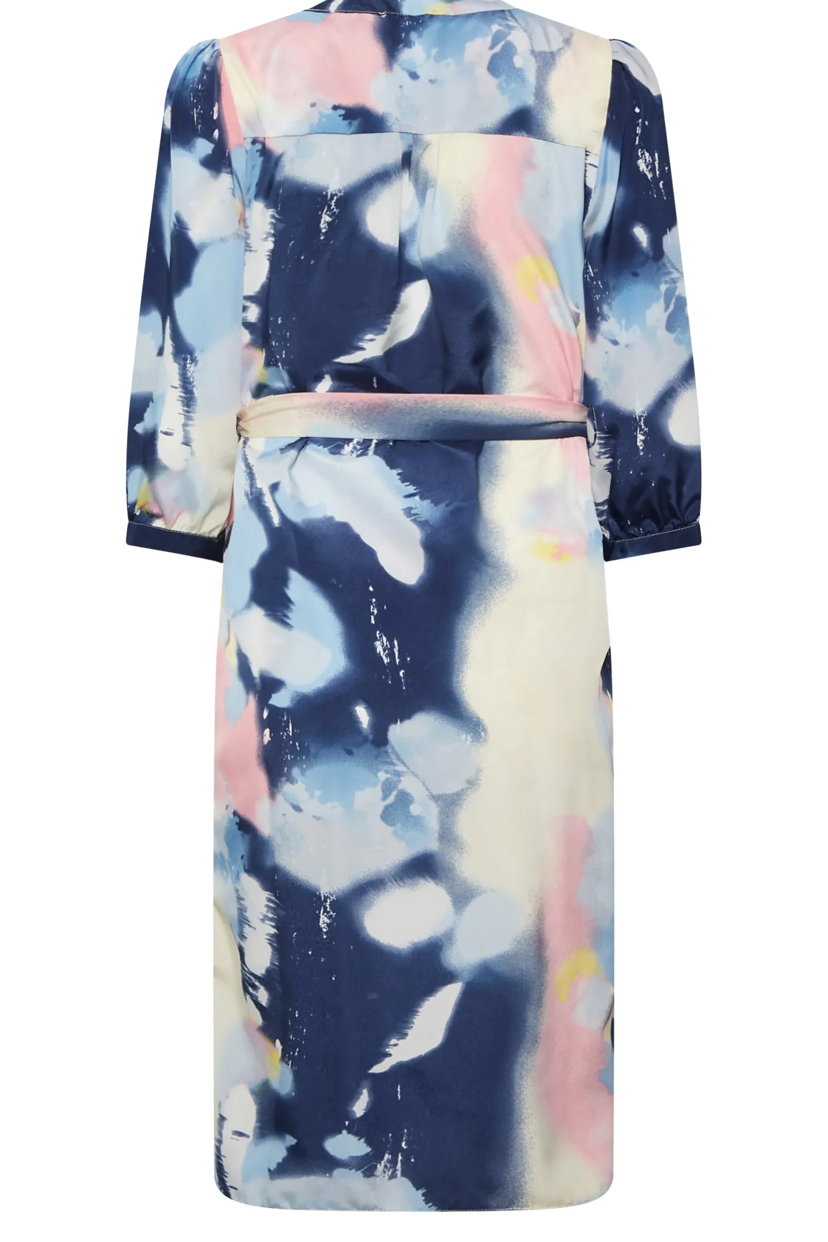 M&Co Womens Blue Abstract Print Tie Waist Tunic Dress>Women Wedding Guest Dresses