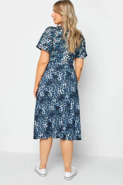 M&Co Womens Blue Animal Print Midi Dress><noscript><img width=