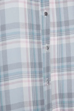 M&Co Womens Blue Check Grown On Sleeve Shirt><noscript><img width=