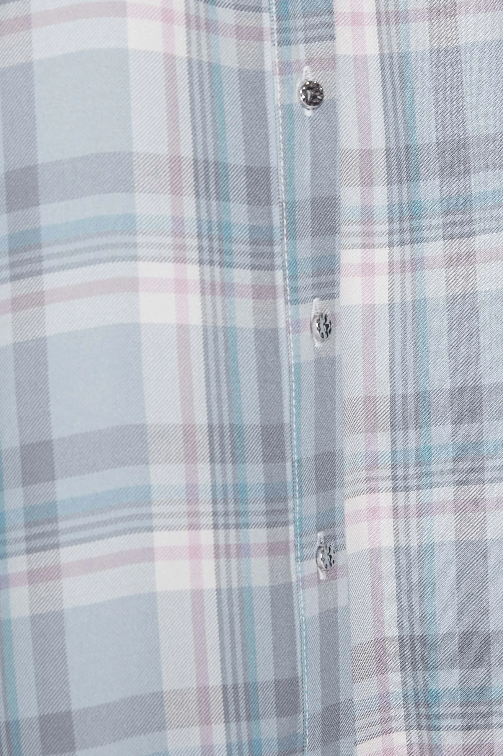 M&Co Womens Blue Check Grown On Sleeve Shirt>Women Shirts