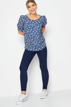 M&Co Womens Blue Daisy Print Blouse><noscript><img width=