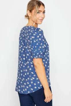 M&Co Womens Blue Daisy Print Blouse><noscript><img width=