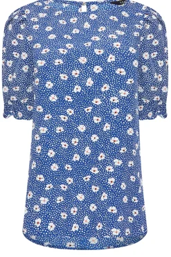 M&Co Womens Blue Daisy Print Blouse><noscript><img width=