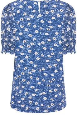 M&Co Womens Blue Daisy Print Blouse><noscript><img width=