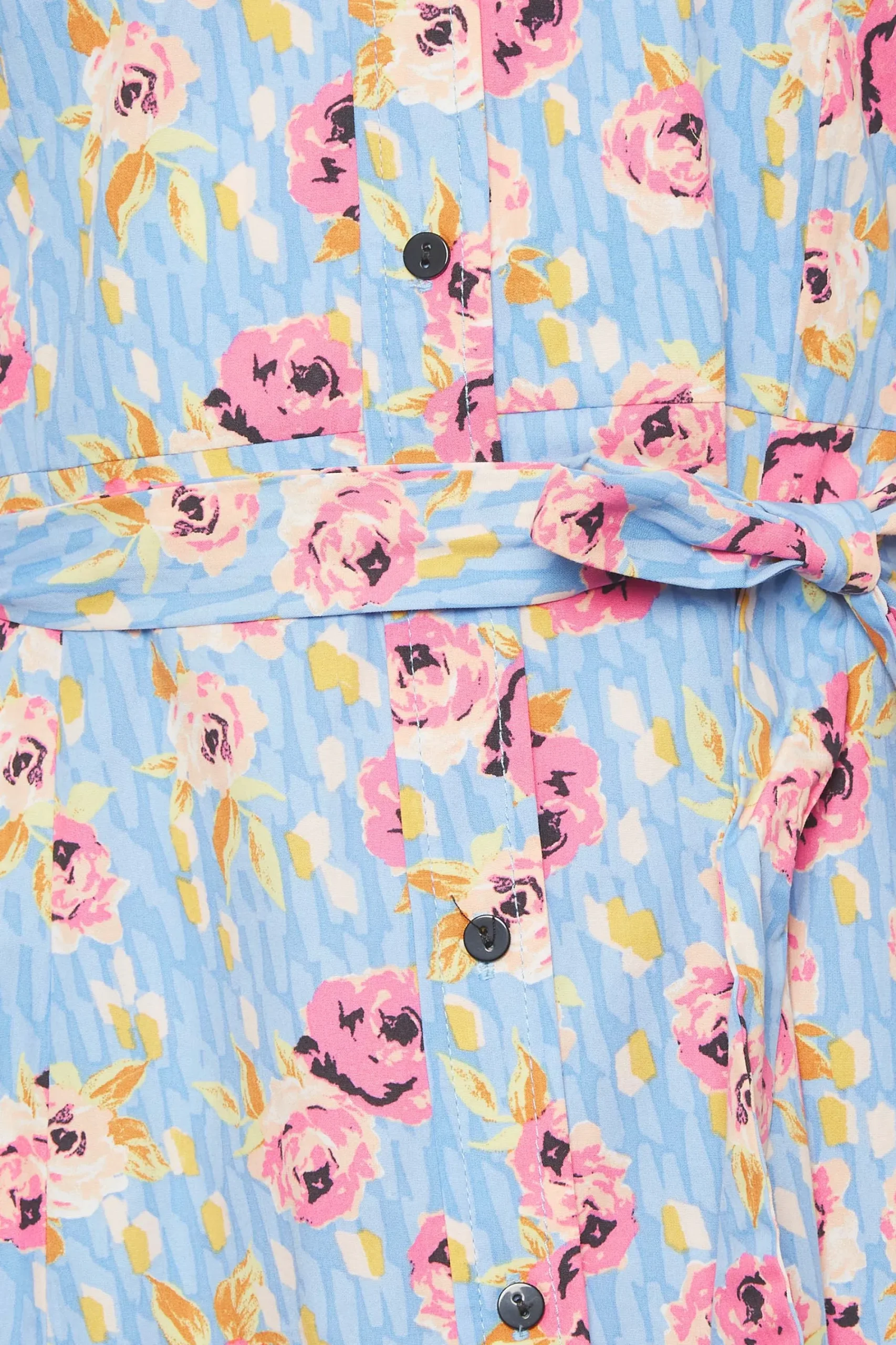 M&Co Womens Blue Floral Print Tie Waist Shirt Dress>Women Wedding Guest Dresses