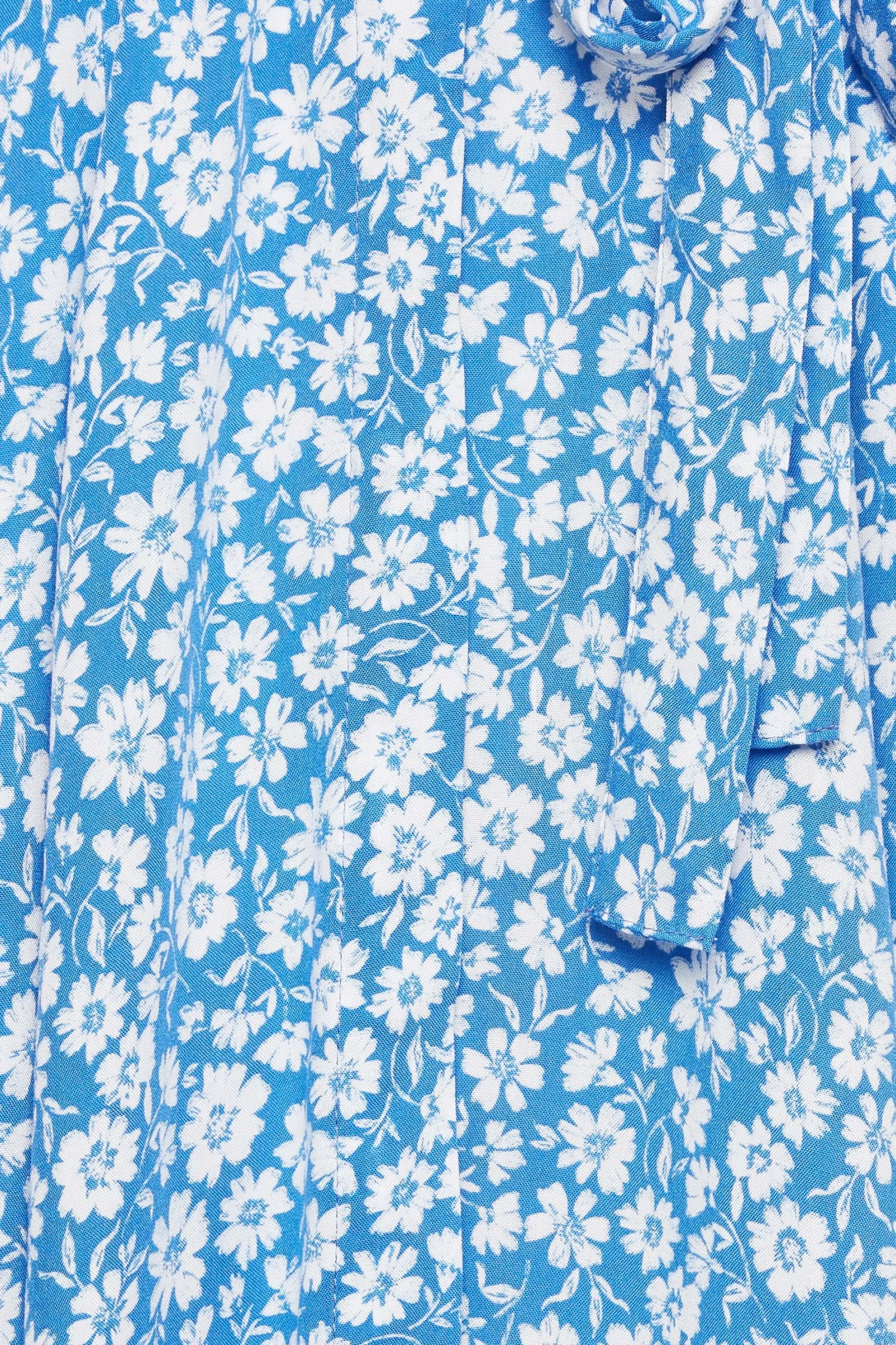 M&Co Womens Blue Floral Print Maxi Shirt Dress>Women Shirt Dresses