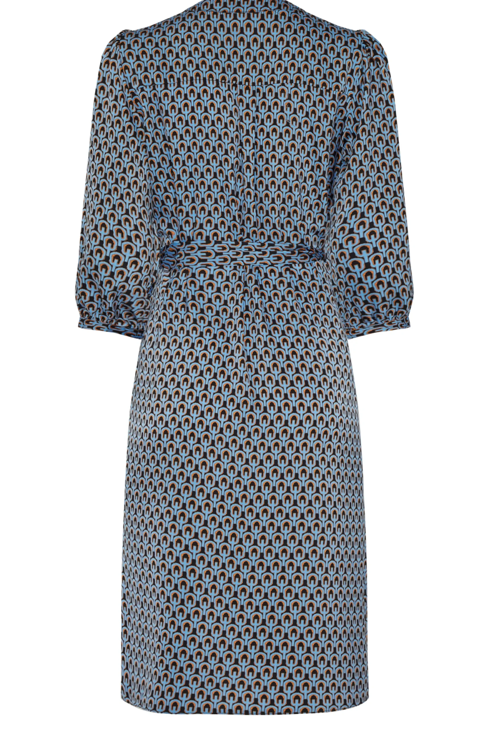 M&Co Womens Blue Geometric Print Tunic Dress>Women Shirt Dresses
