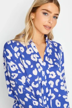M&Co Womens Blue Leopard Print Blouse><noscript><img width=