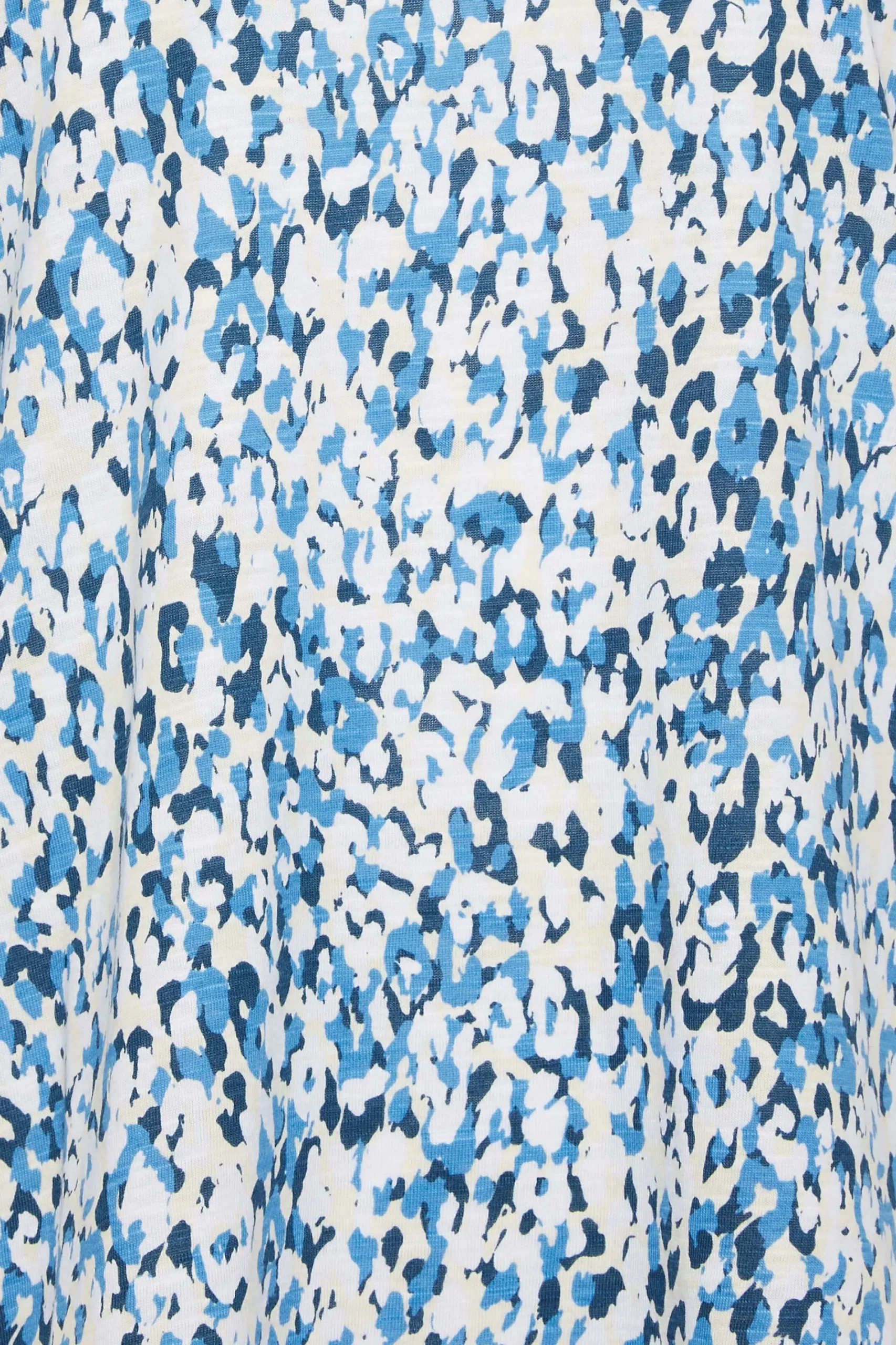 M&Co Womens Blue Leopard Print Short Sleeve Cotton Blend Top>Women T-Shirts