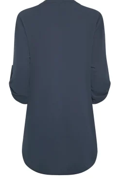 M&Co Womens Blue Long Sleeve Button Blouse><noscript><img width=