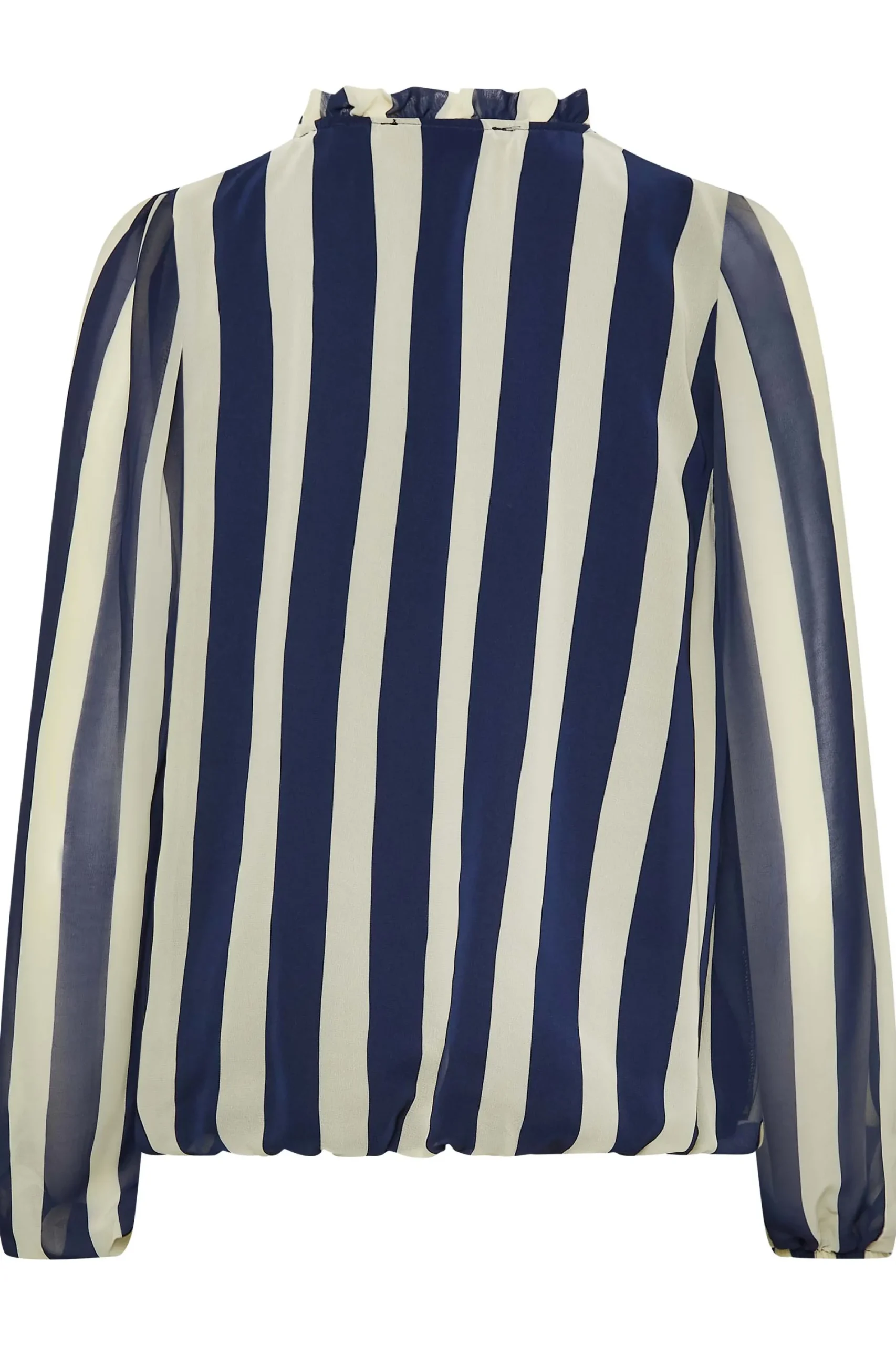 M&Co Womens Blue Stripe Tie Neck Blouse>Women Shirts