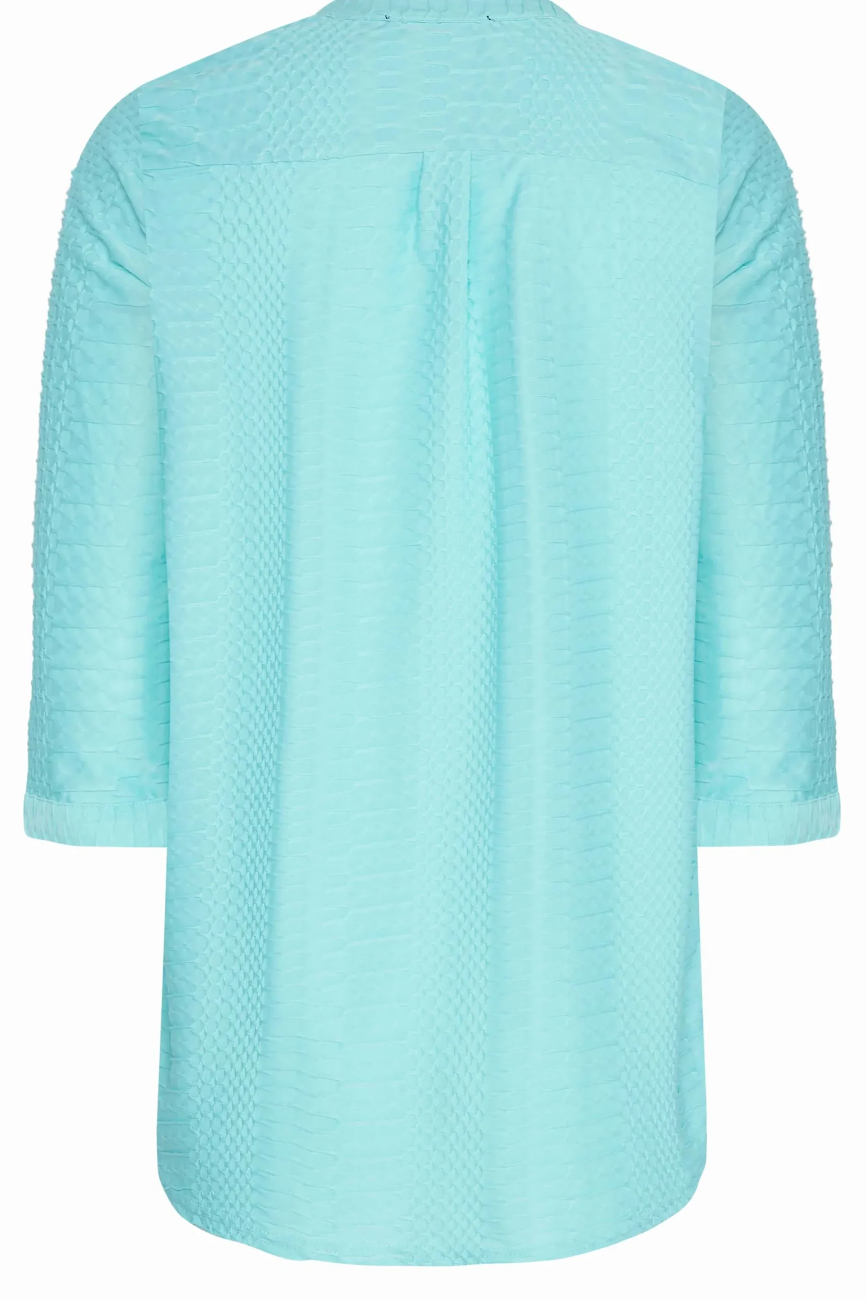 M&Co Womens Blue Textured Placket Shirt>Women Shirts