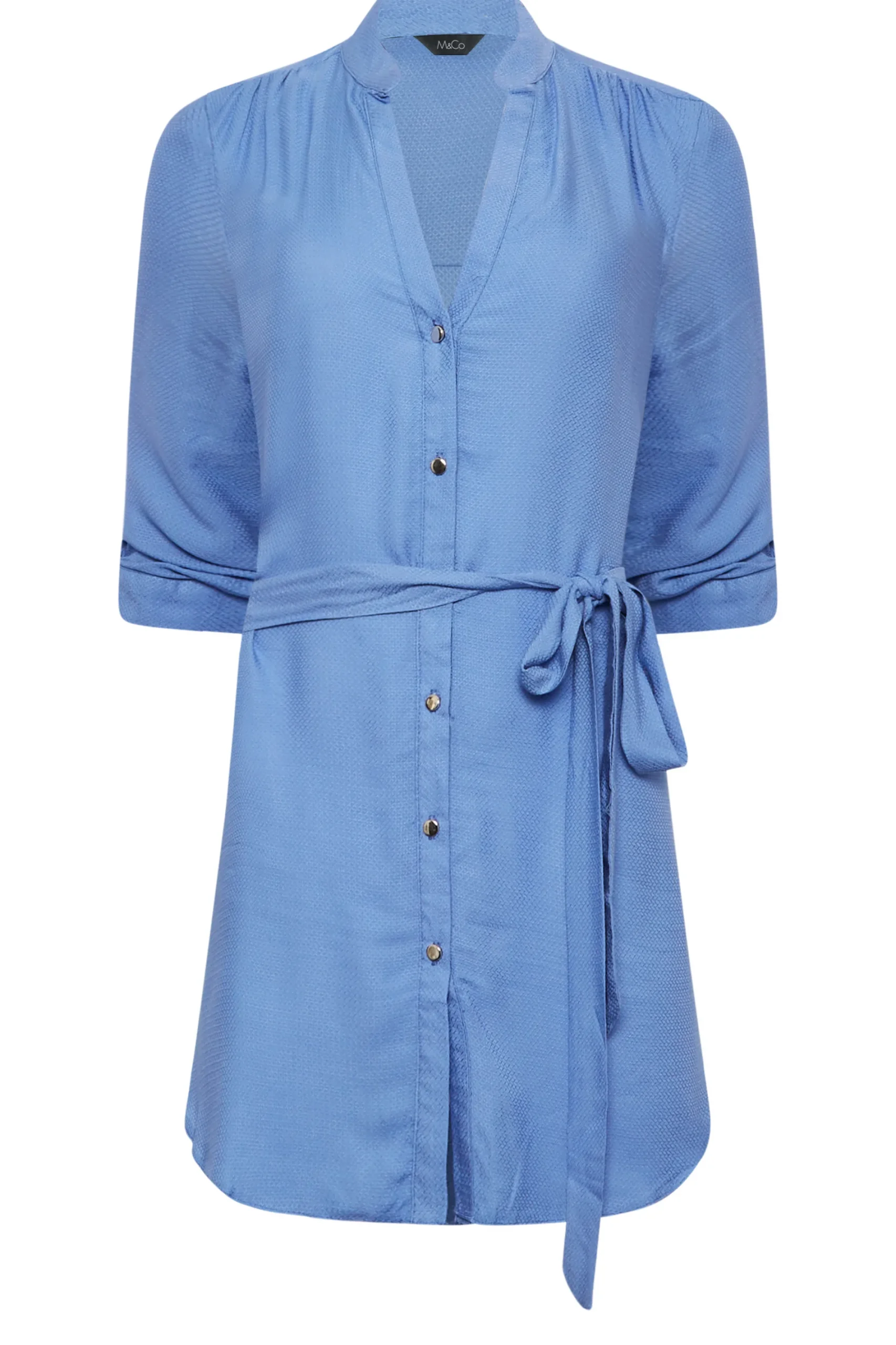 M&Co Womens Blue Tie Waist Blouse>Women Shirts