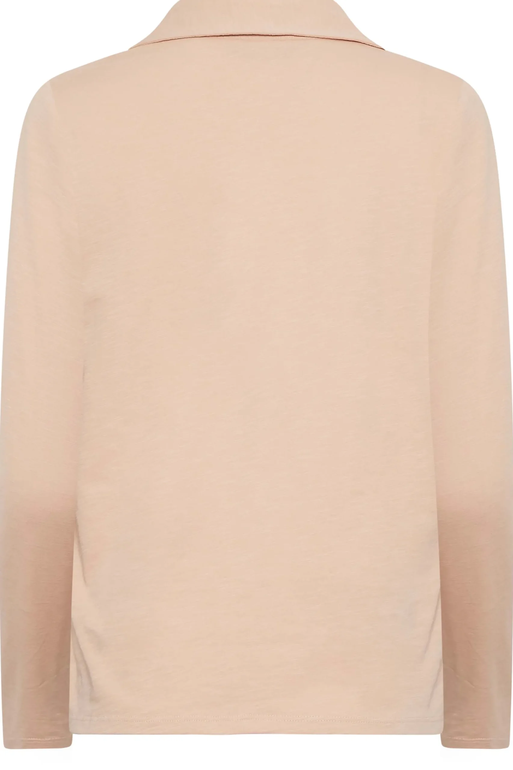 M&Co Womens Blush Pink Collared Long Sleeve Cotton Top>Women T-Shirts