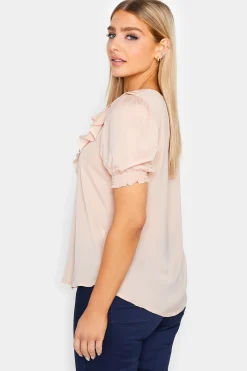 M&Co Womens Blush Pink Frill Front Blouse><noscript><img width=