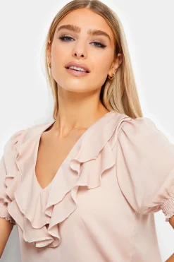 M&Co Womens Blush Pink Frill Front Blouse><noscript><img width=