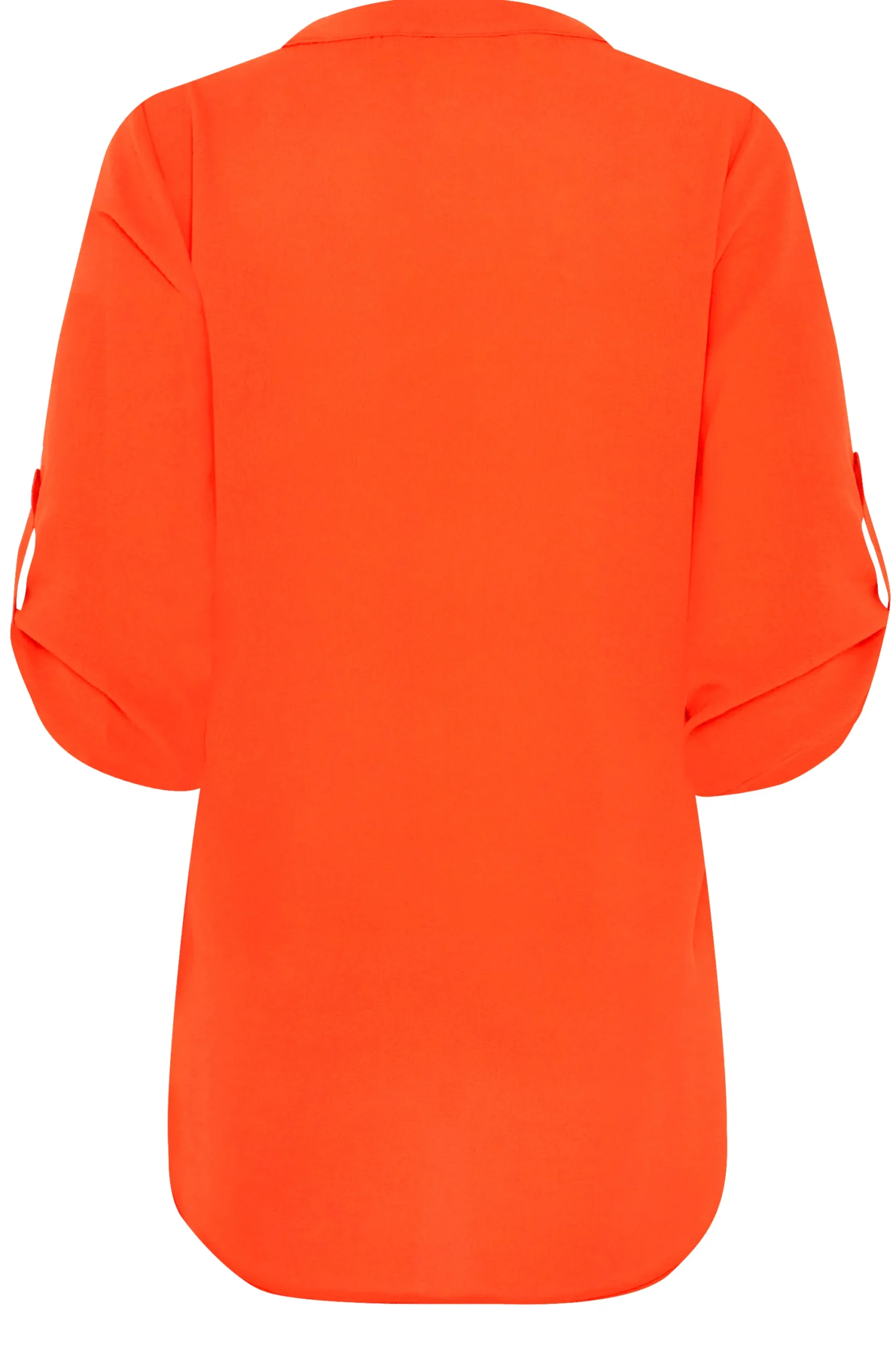 M&Co Womens Bright Orange Statement Button Tab Sleeve Shirt>Women Shirts
