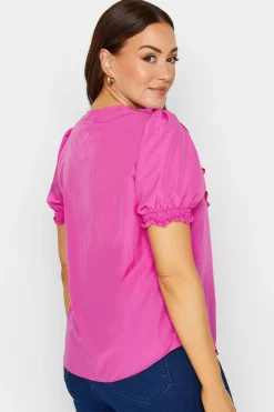 M&Co Womens Bright Pink Frill Front Blouse><noscript><img width=