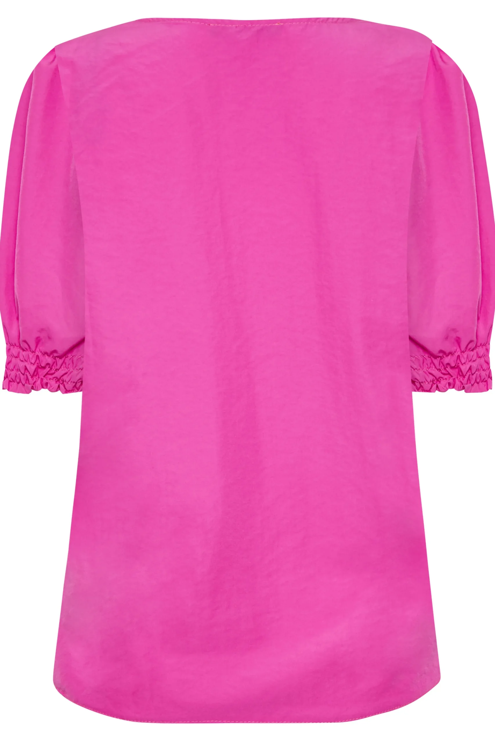 M&Co Womens Bright Pink Frill Front Blouse>Women Short Sleeve Tops