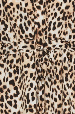 M&Co Womens Brown Animal Print Tie Waist Tunic Shirt><noscript><img width=