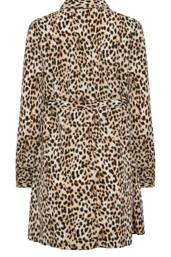 M&Co Womens Brown Animal Print Tie Waist Tunic Shirt><noscript><img width=
