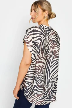 M&Co Womens Brown Animal Print Shirt><noscript><img width=