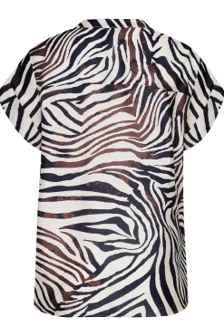 M&Co Womens Brown Animal Print Shirt><noscript><img width=