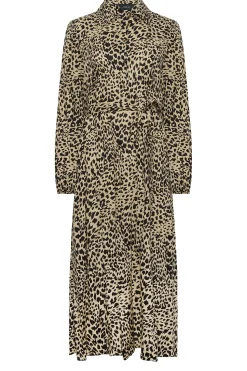 M&Co Womens Brown Leopard Print Midaxi Shirt Dress><noscript><img width=
