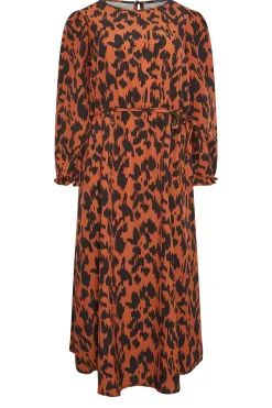 M&Co Womens Brown Leopard Print Smock Dress><noscript><img width=