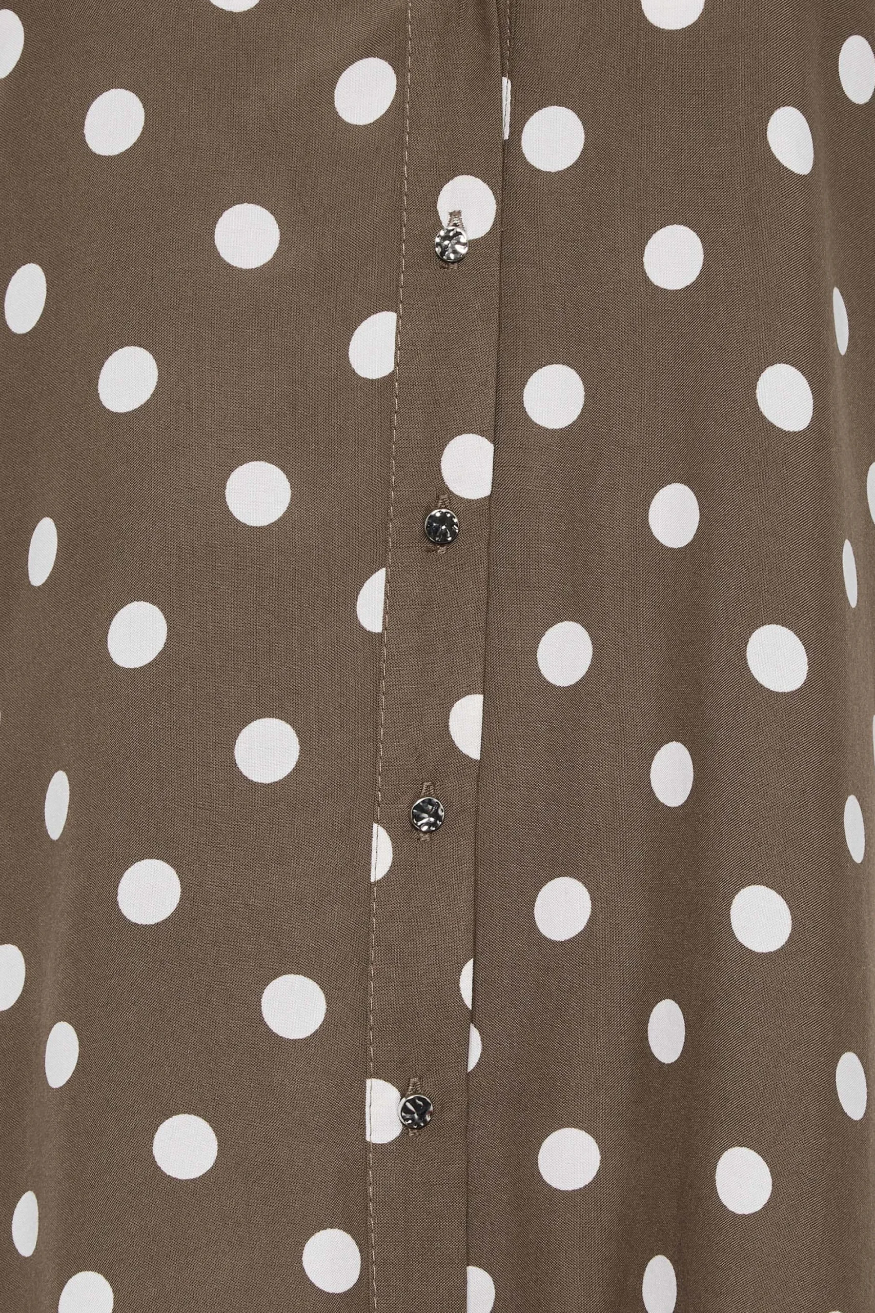 M&Co Womens Brown Polka Dot Blouse>Women Short Sleeve Tops