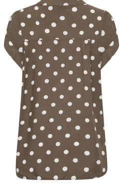 M&Co Womens Brown Polka Dot Blouse><noscript><img width=