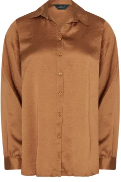 M&Co Womens Brown Satin Shirt><noscript><img width=