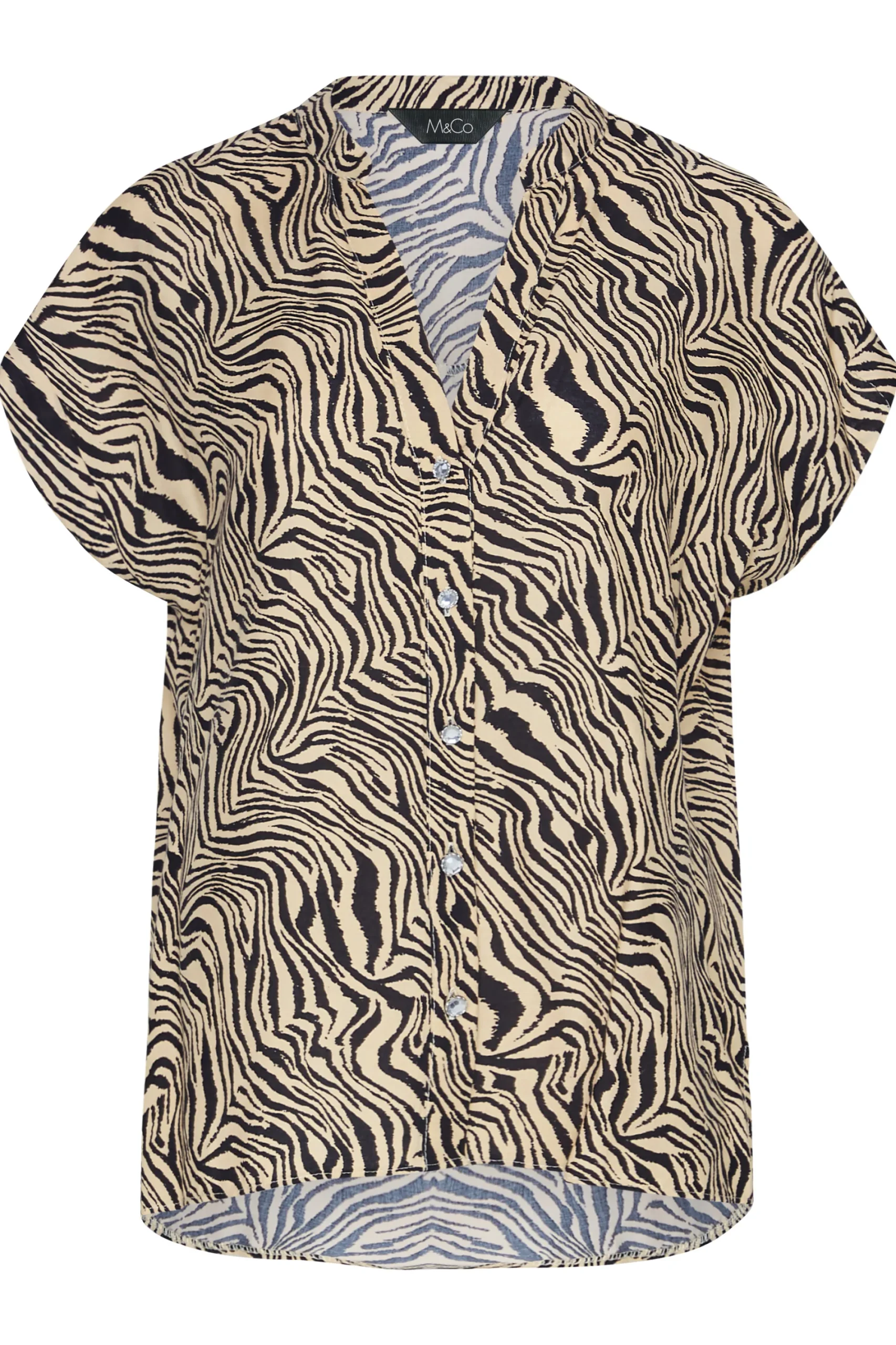 M&Co Womens Brown Zebra Print Shirt>Women Shirts