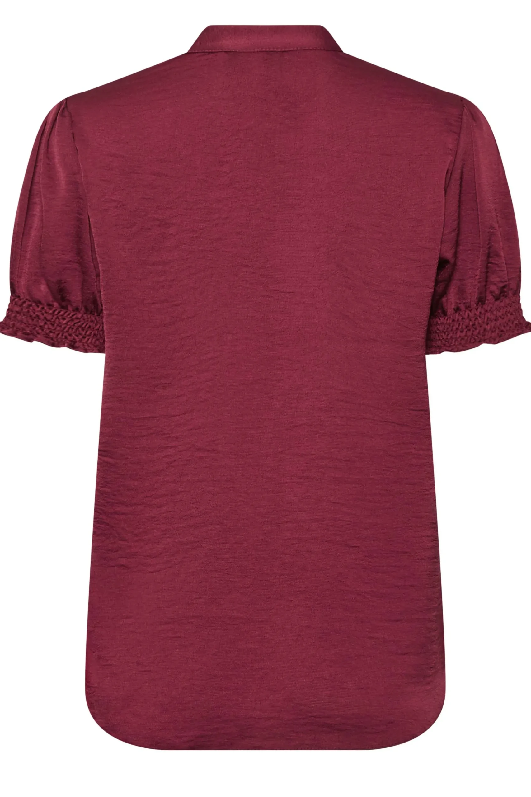 M&Co Womens Burgundy Red Frill Satin Blouse>Women Short Sleeve Tops