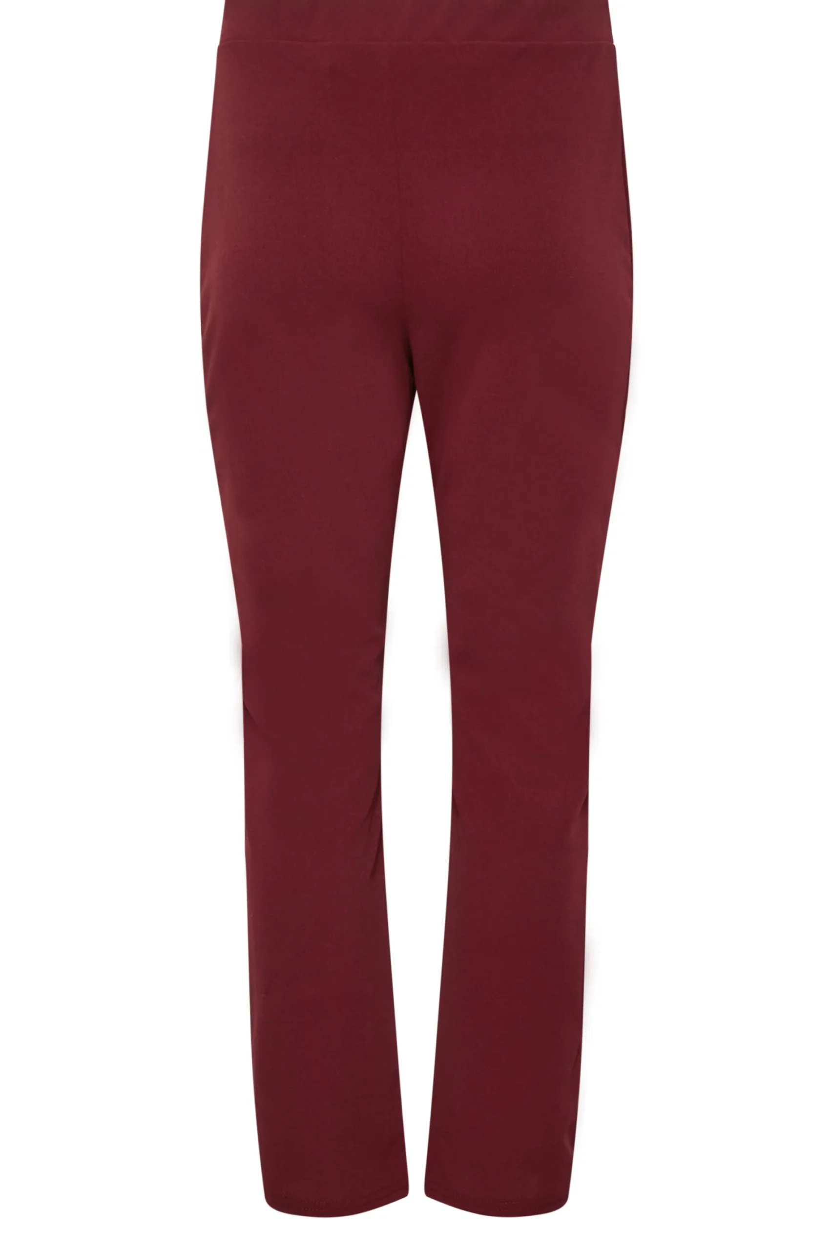 M&Co Womens Burgundy Red Stretch Tapered Trousers>Women Trousers