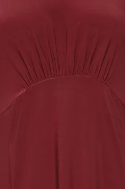 M&Co Womens Burgundy Red Angel Sleeve Split Hem Midi Dress><noscript><img width=