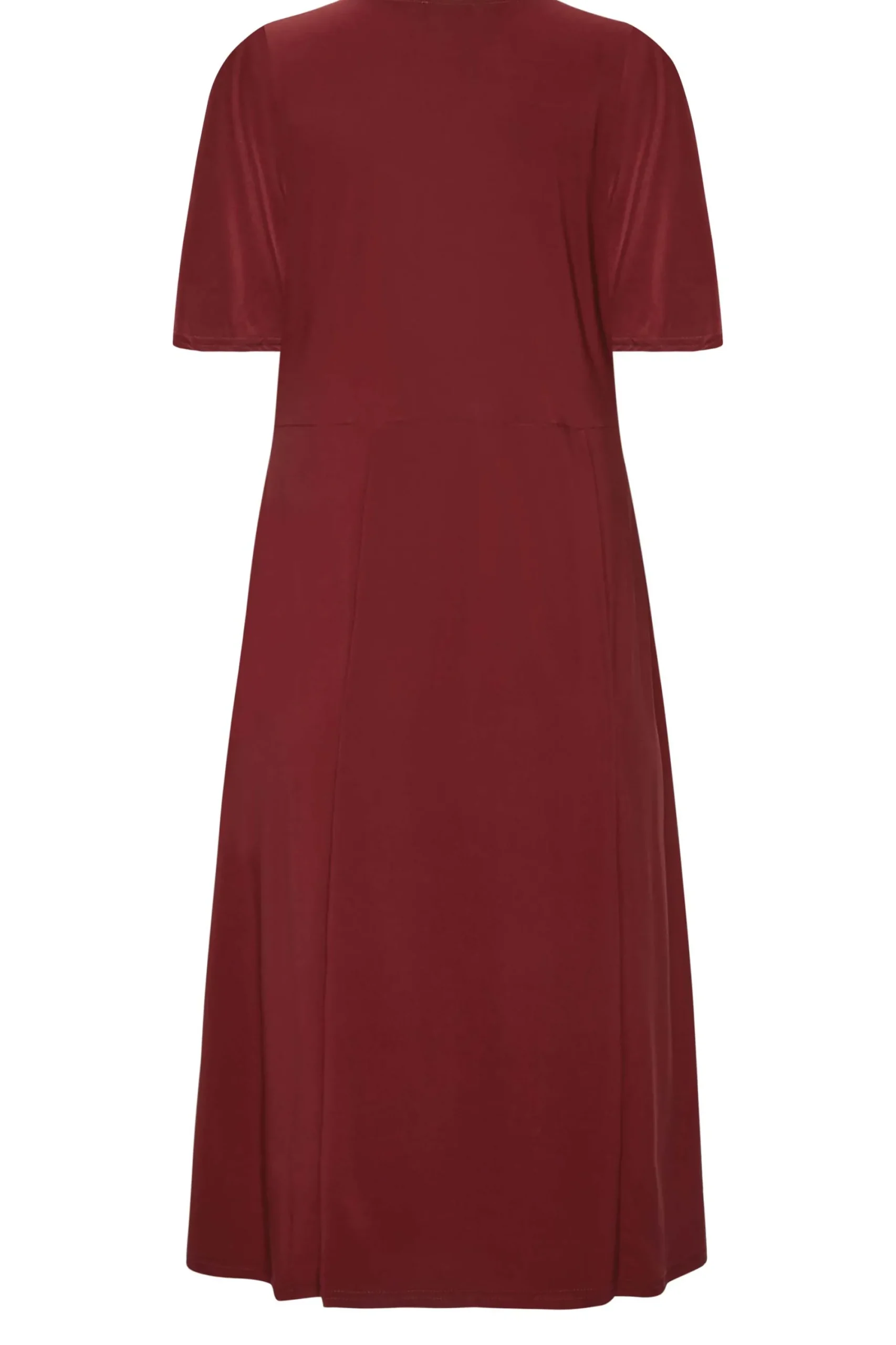M&Co Womens Burgundy Red Angel Sleeve Split Hem Midi Dress>Women Wedding Guest Dresses