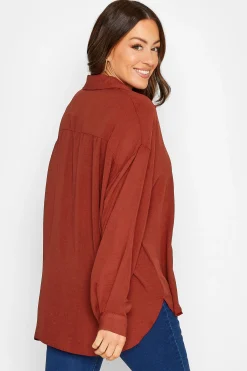 M&Co Womens Burnt Orange Button Through Pocket Shirt><noscript><img width=